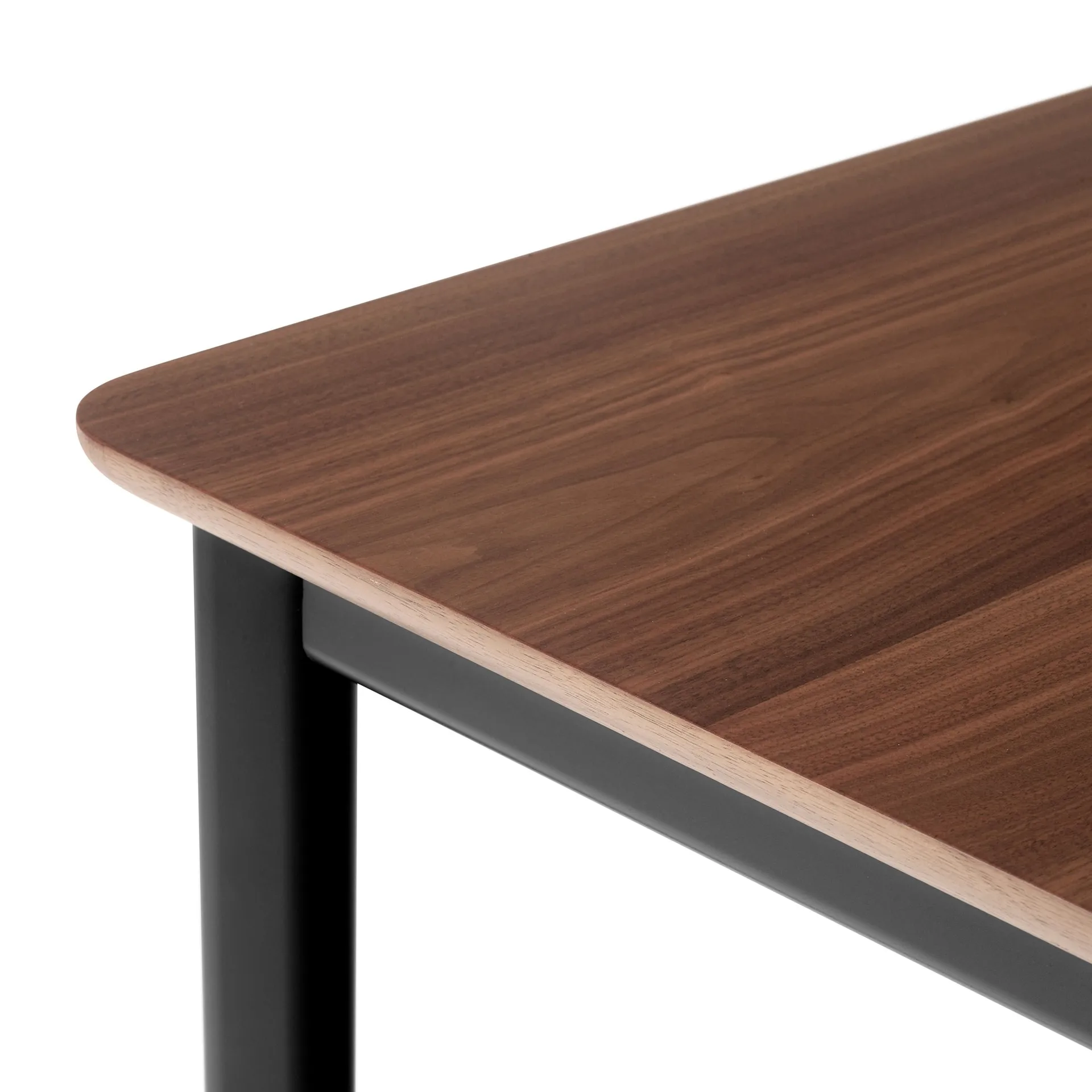 Table à manger Drip HW116 83x193 cm, Black frame-clear lacq. walnut &Tradition