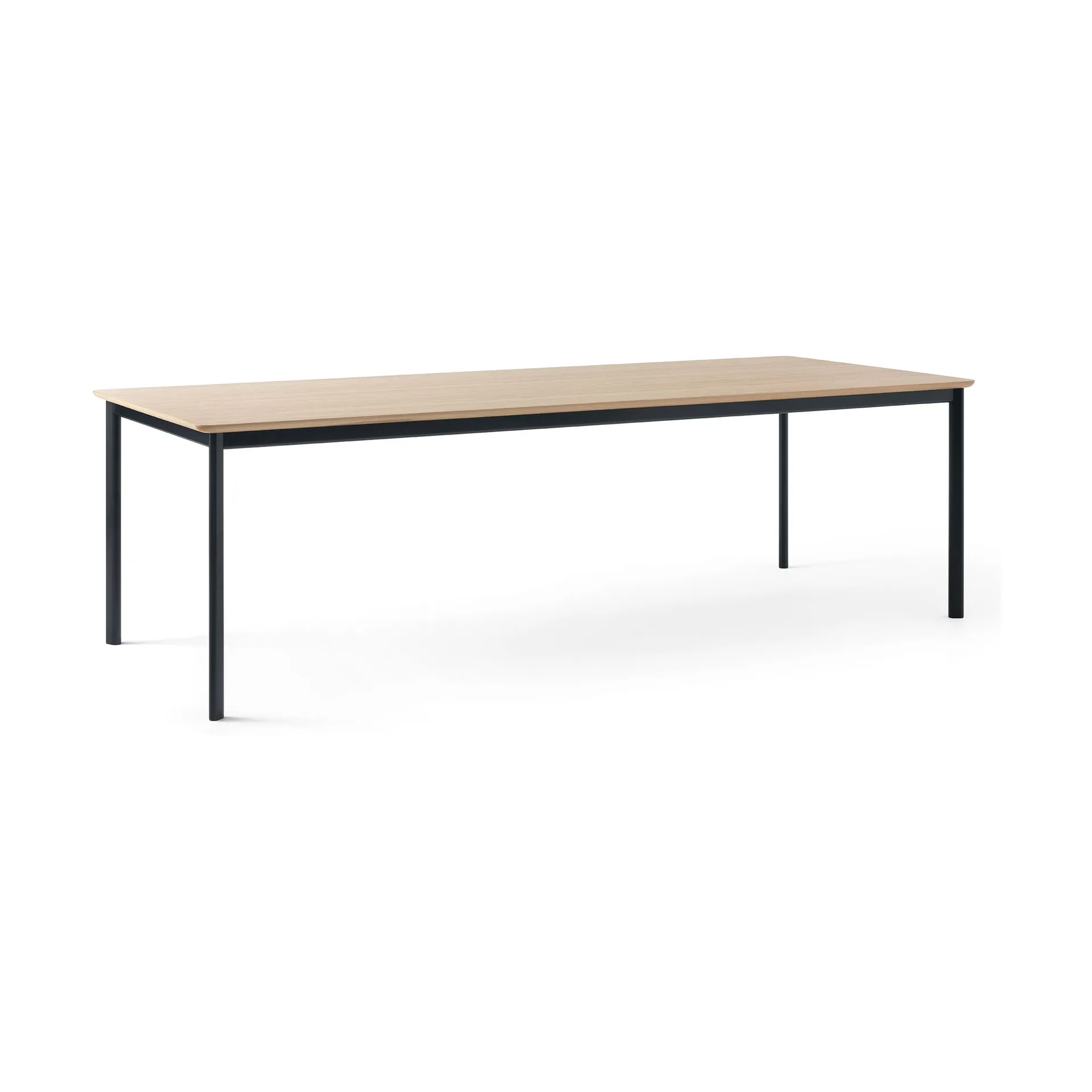 Table à manger Drip HW117 103x253 cm, Black frame-clear lacq. oak &Tradition
