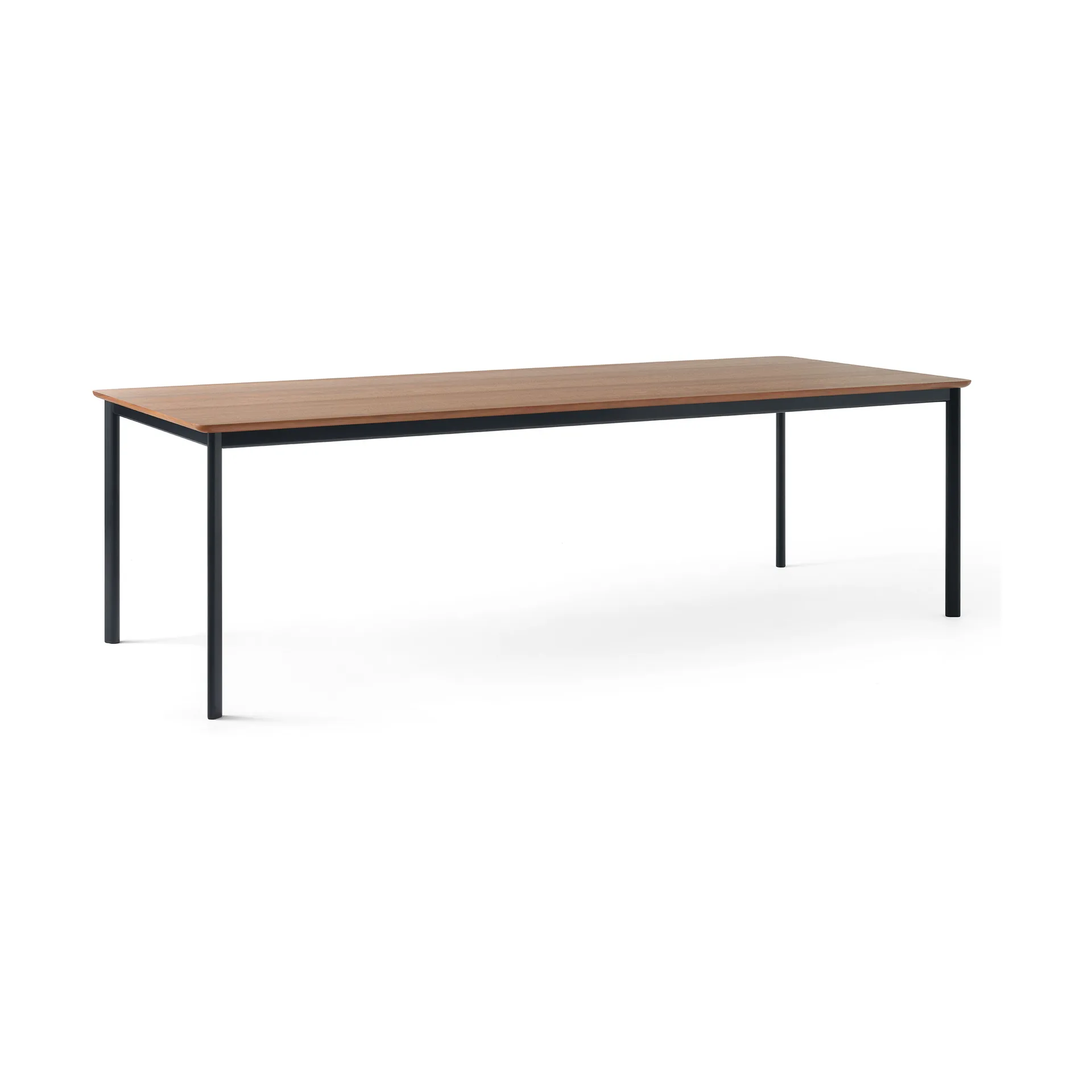 Table à manger Drip HW117 103x253 cm, Black frame-clear lacq. walnut &Tradition