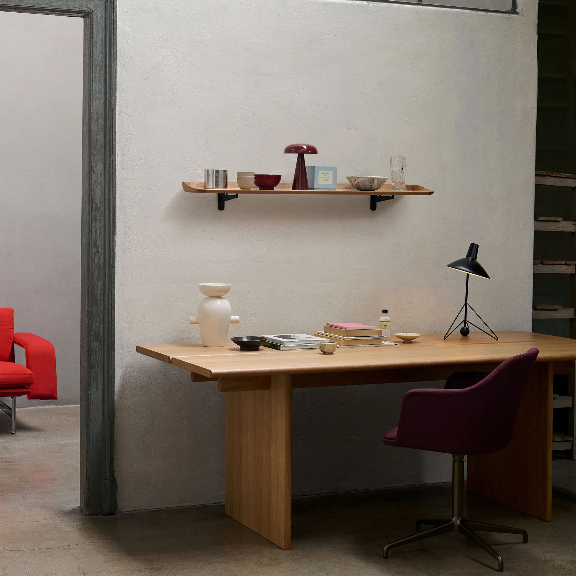 Table à manger Ita OS1 avec gestion des câbles 95x200 cm, Oak &Tradition