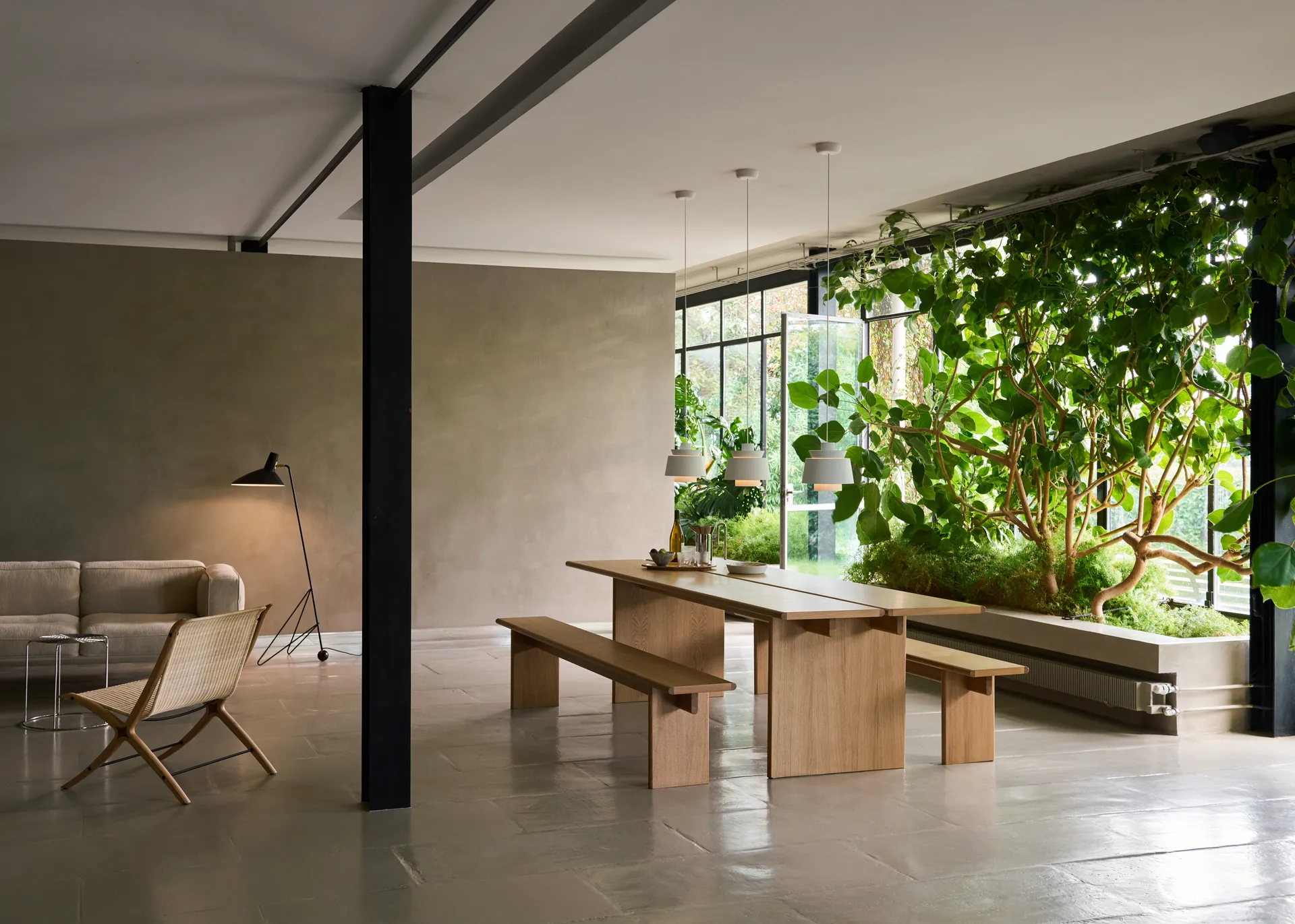 Table à manger Ita OS2 avec gestion des câbles 95x260 cm, Oak &Tradition