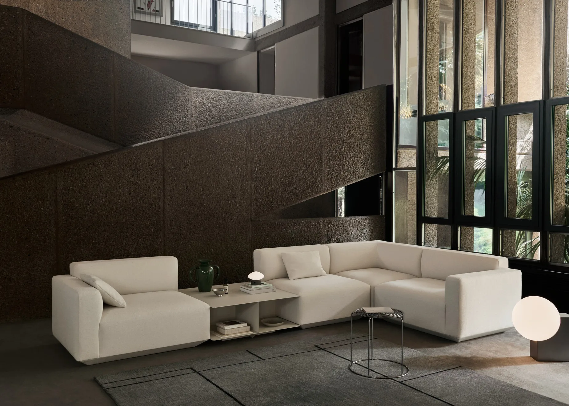 Table basse Develius EV3, Steel ivory, Ø89x40 cm &Tradition