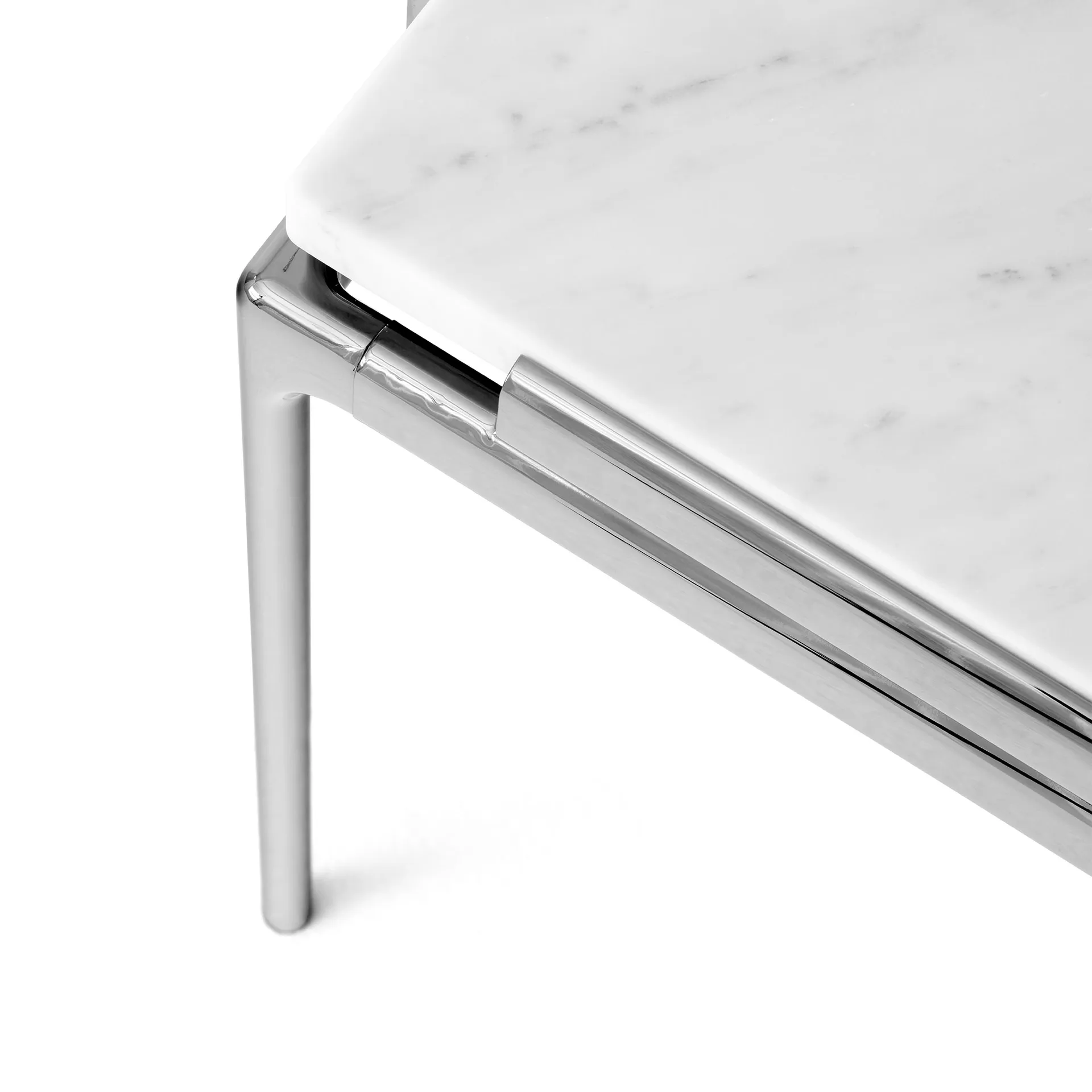 Table basse LN13 Sett, Bianco carrara-dark chrome &Tradition
