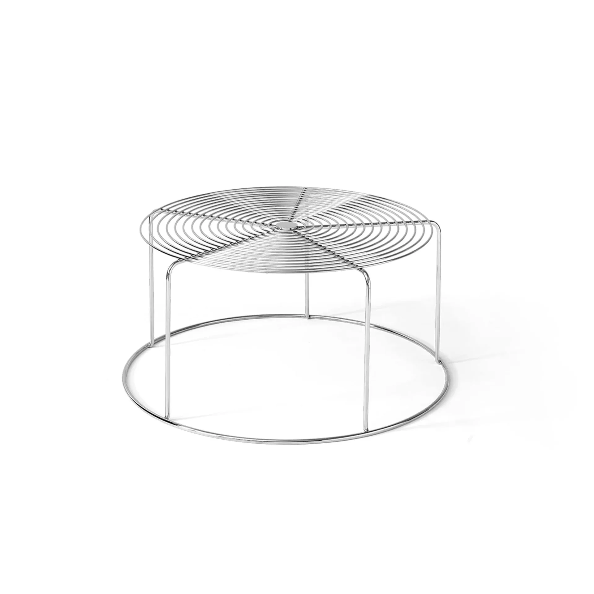 Table basse Wire VP17, Acier inoxydable, Ø74x36 cm &Tradition
