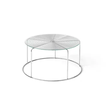 Table basse Wire VP17 - Acier inoxydable-verre, Ø74x36 cm - &Tradition