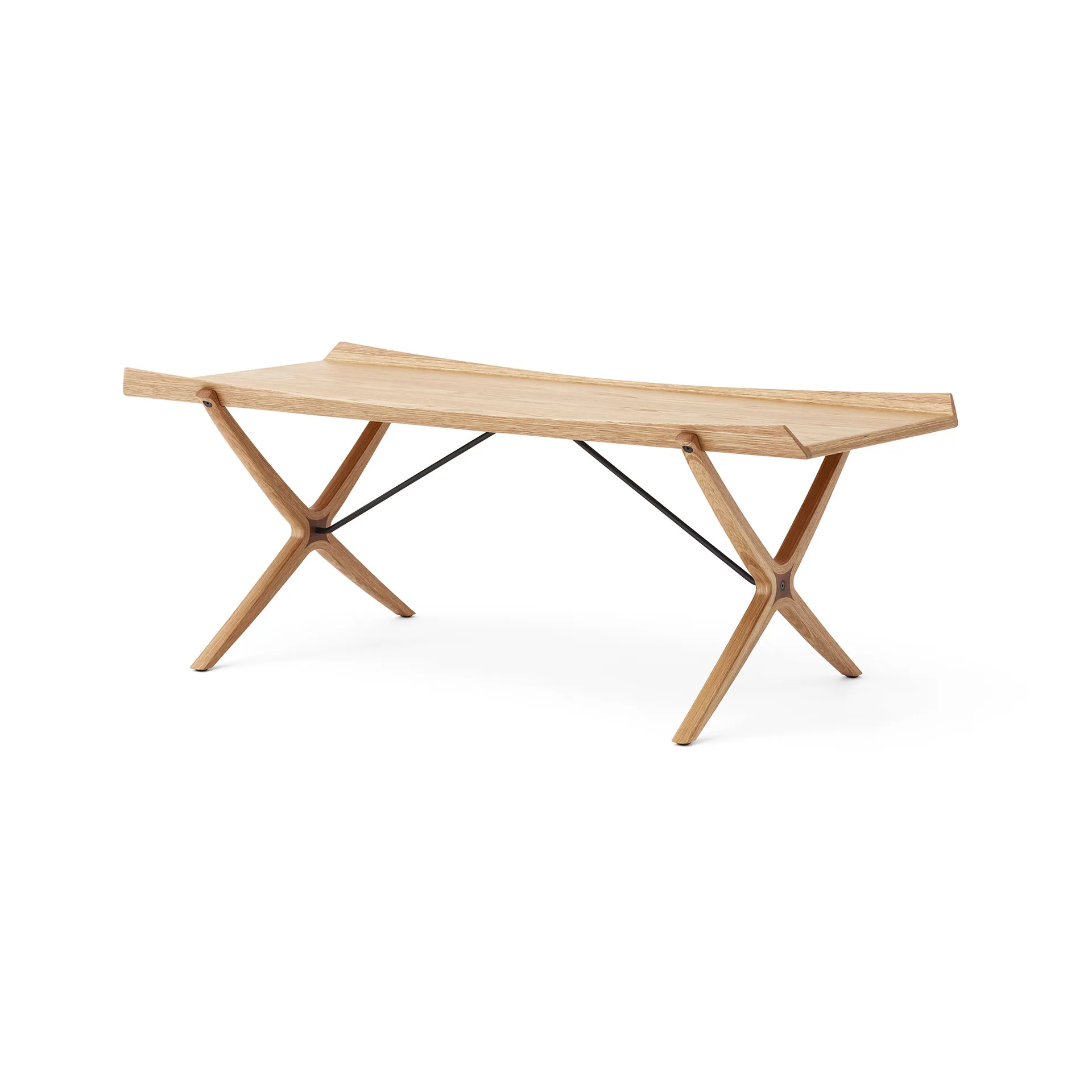 Table basse X HM13 61x120 cm, Lacquered oak-walnut inserts &Tradition