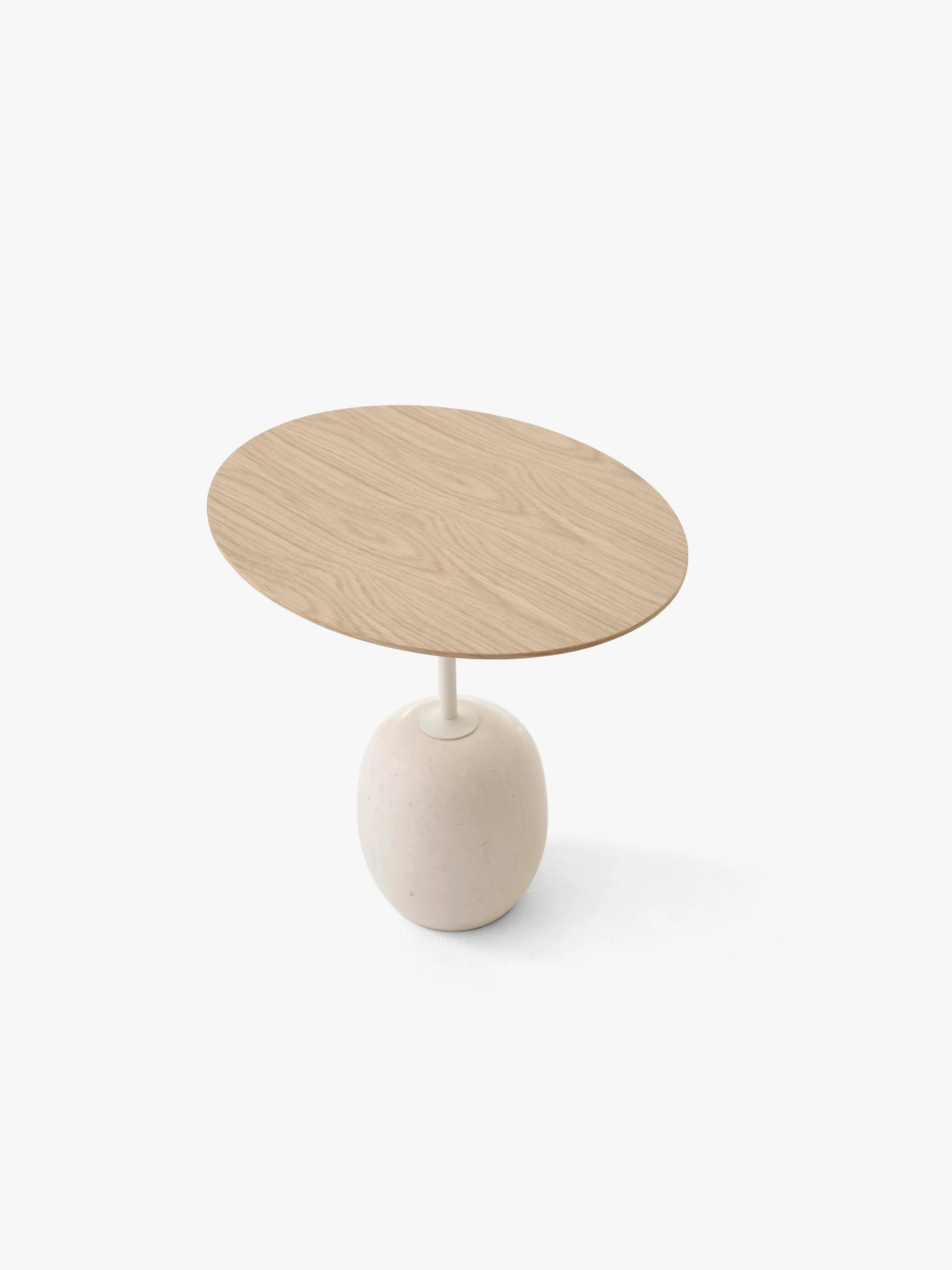 Table d'appoint Lato LN9, Oak-Crema diva marble &Tradition