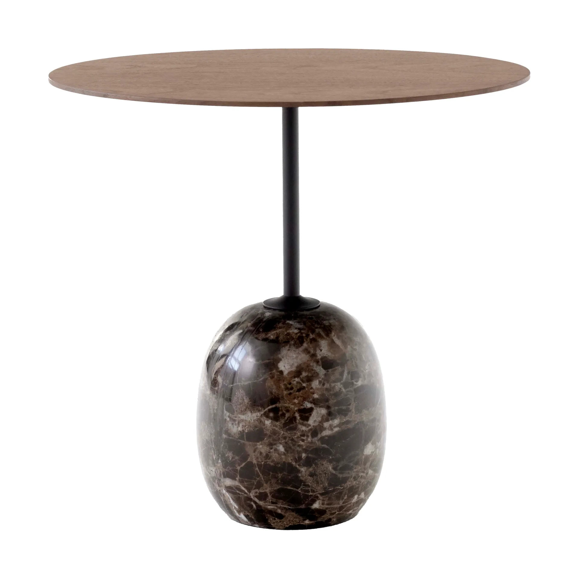 Table d'appoint Lato LN9, Walnut-Emparador marble &Tradition