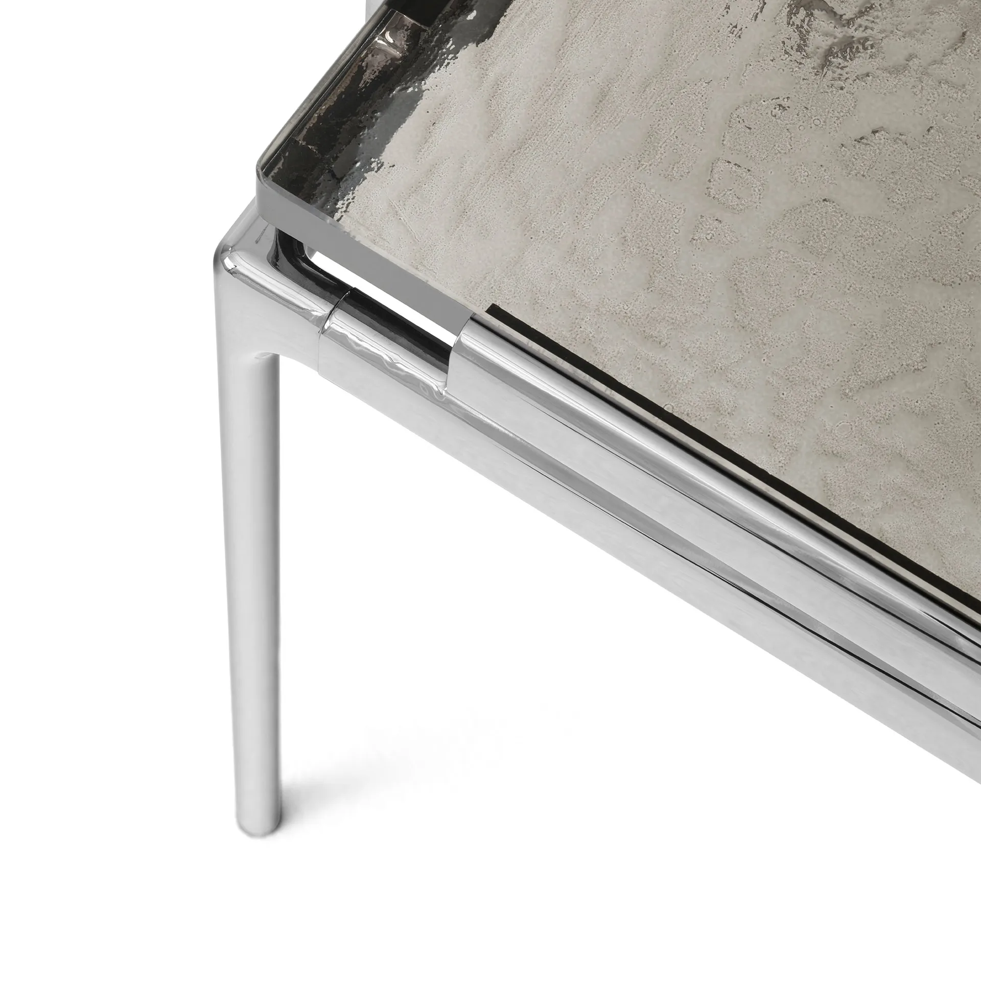 Table d'appoint LN11 Sett, Smoked cast glass-dark chrome &Tradition