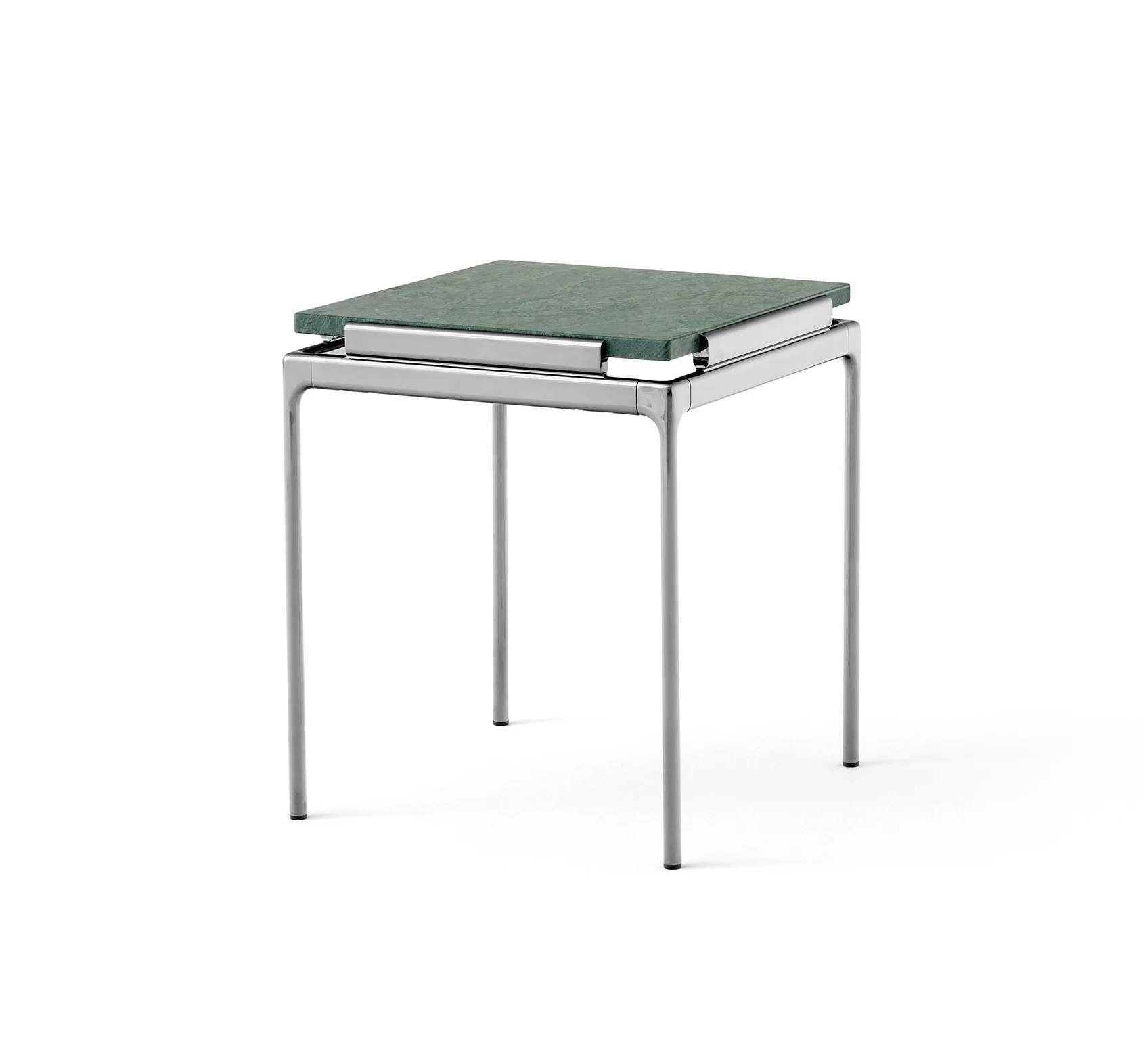 Table d'appoint LN11 Sett, Verde guatemala-dark chrome &Tradition