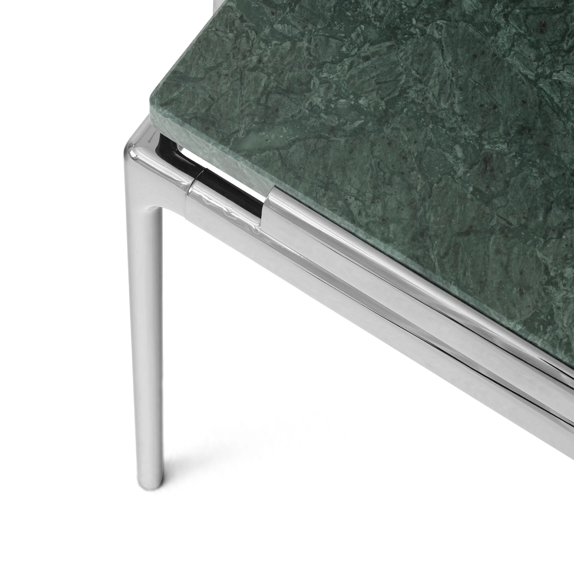 Table d'appoint LN11 Sett, Verde guatemala-dark chrome &Tradition
