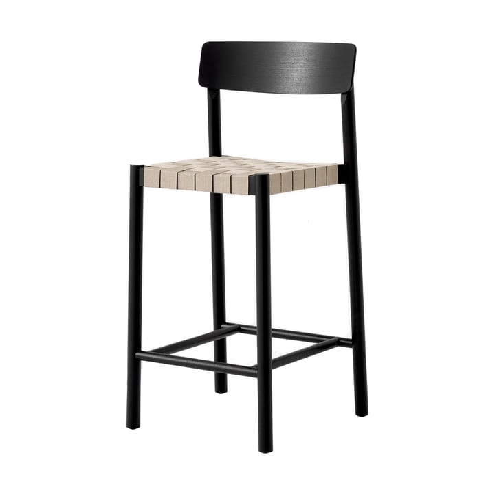 Tabouret de bar Betty TK12 Counter Chair 65 cm - Lin naturel-frêne laqué noir - &Tradition