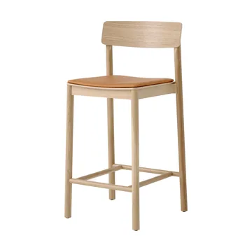 Tabouret de bar Betty TK14 Counter Chair 65 cm - Cuir couleur cognac Noble-chêne laqué - &Tradition