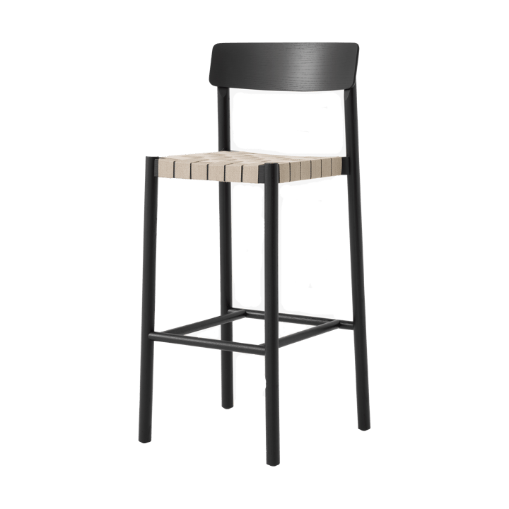 Tabouret de bar Betty TK15 Bar Chair 75 cm - Frêne laqué noir-lin naturel - &Tradition