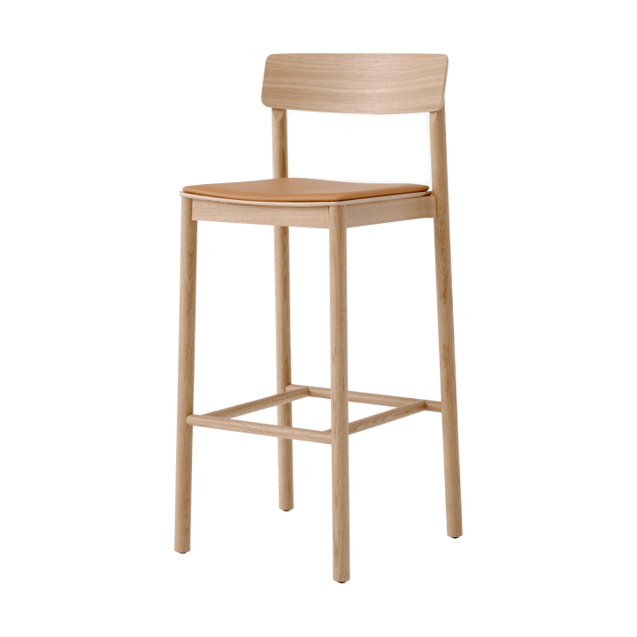 Tabouret de bar Betty TK17 Bar Chair 75 cm - Cuir couleur cognac Noble-chêne laqué - &Tradition