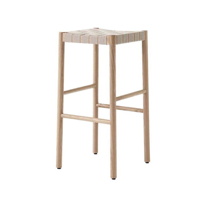 Tabouret de bar Betty TK8 - oak, assise en ruban de lin tressé naturel - &Tradition