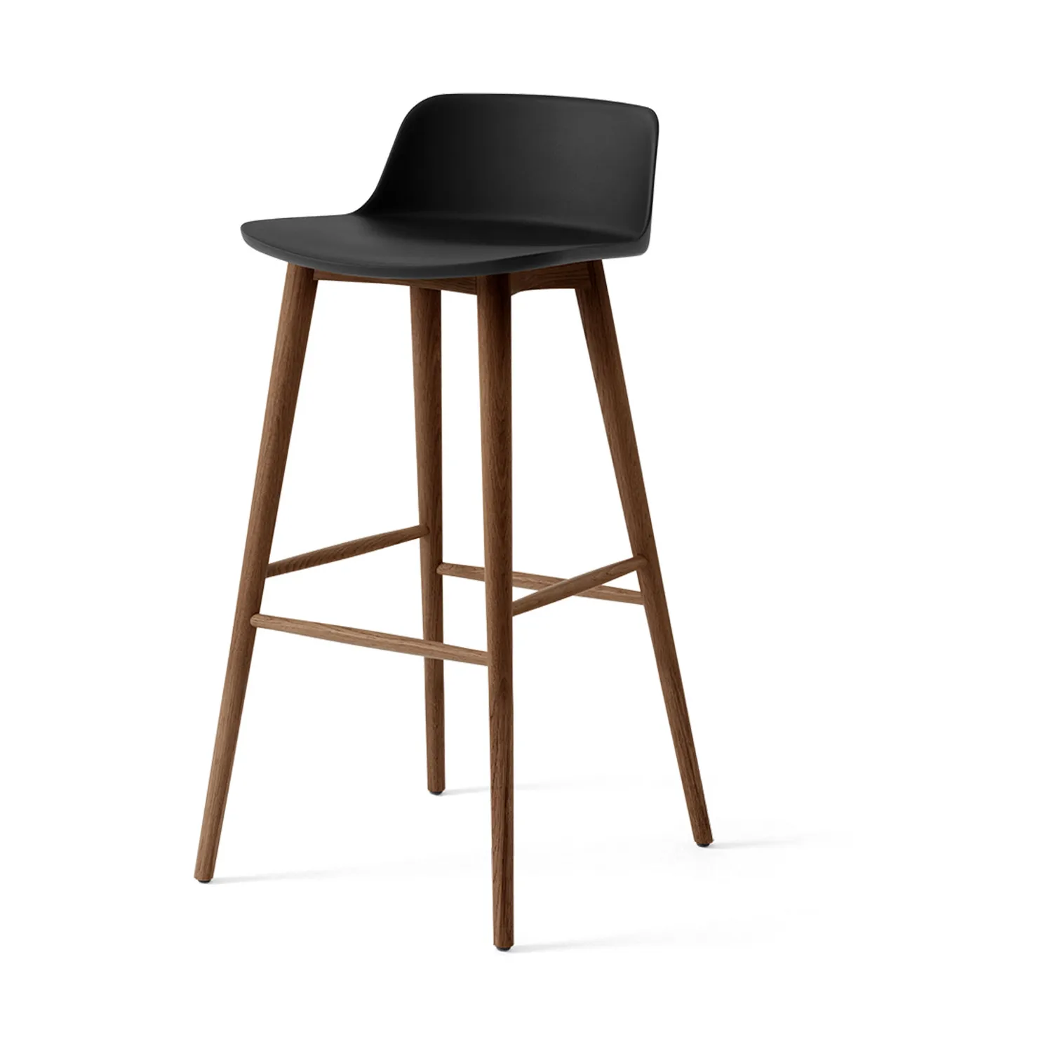 Tabouret de bar Rely HW123, Black-laqué noyer, 75 cm &Tradition