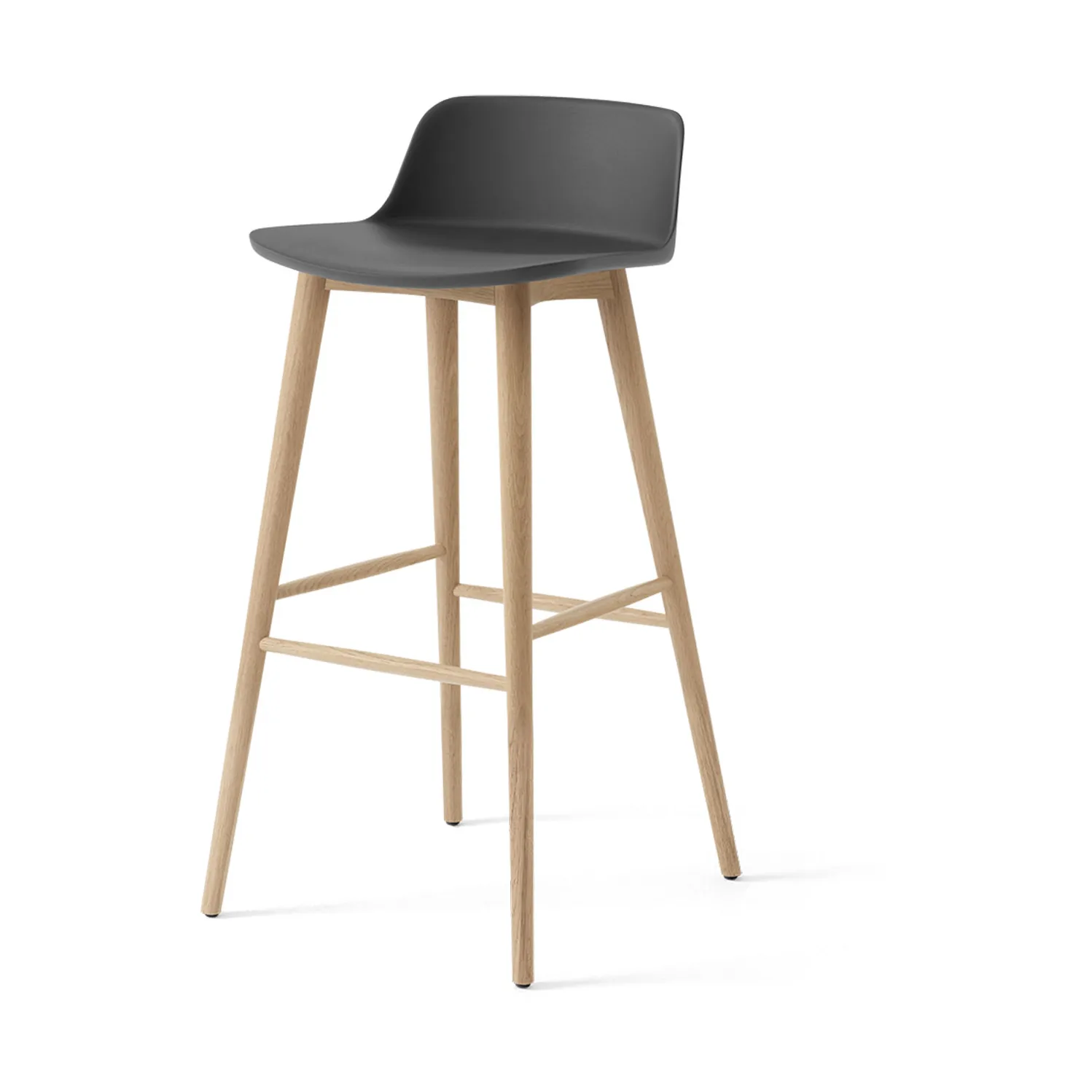 Tabouret de bar Rely HW123, Chêne laqué Stone grey, 75 cm &Tradition