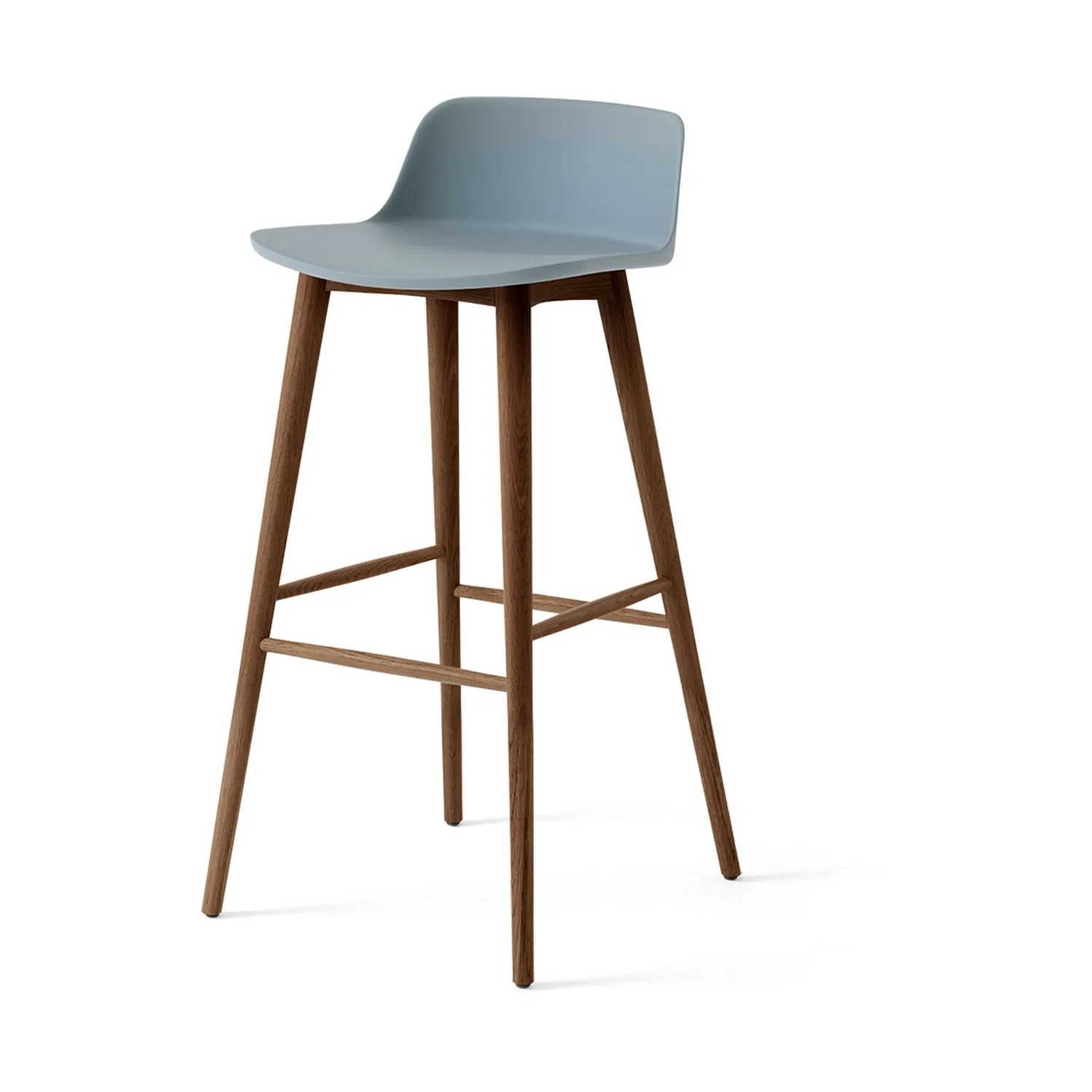 Tabouret de bar Rely HW123, Light blue-noyer laqué, 75 cm &Tradition