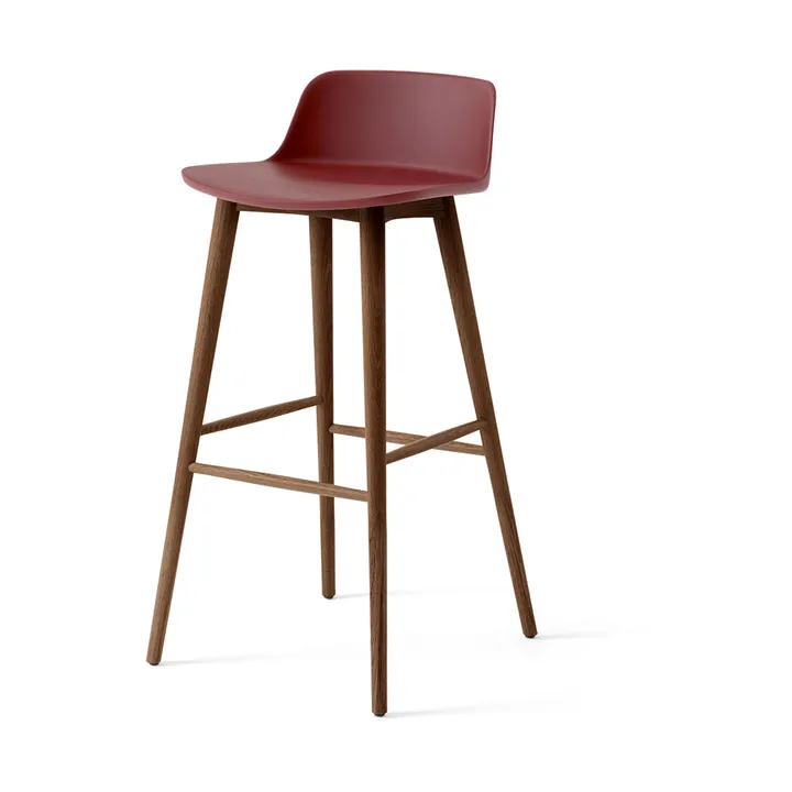 Tabouret de bar Rely HW123 - Red brown-noyer laqué, 75 cm - &Tradition