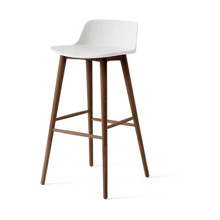 Tabouret de bar Rely HW123 - White-laqué noyer, 75 cm - &Tradition