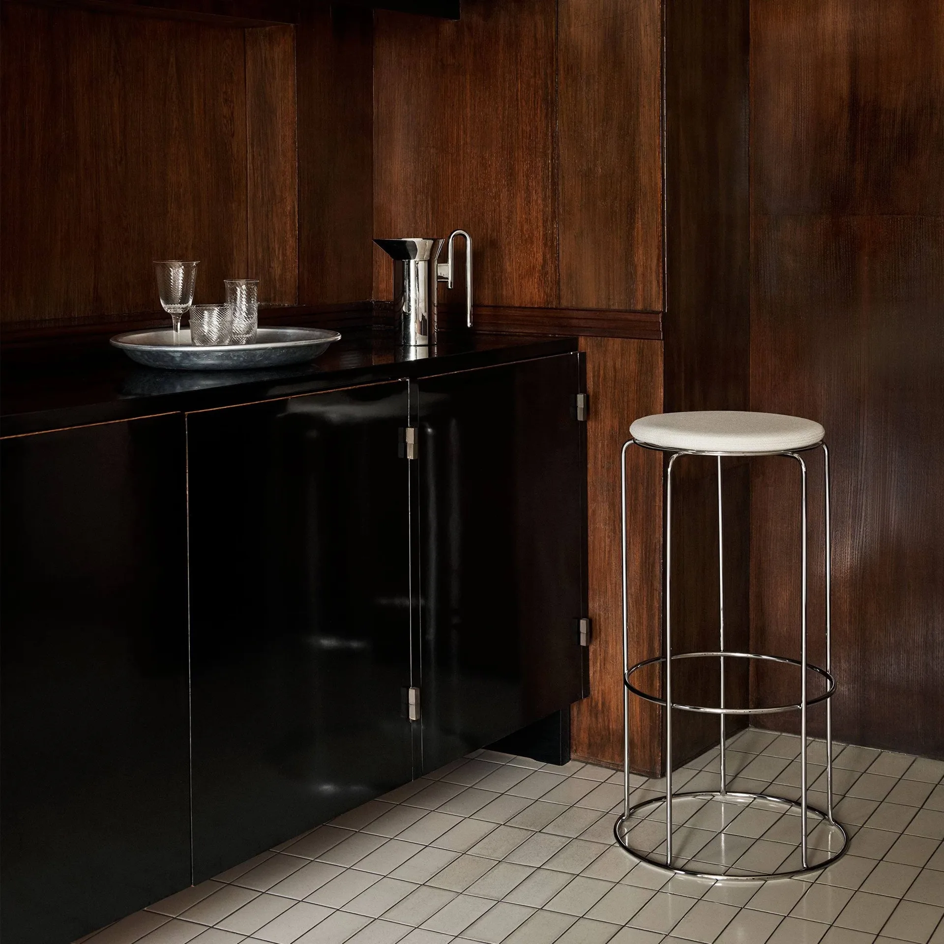 Tabouret de bar Wire VP16, Acier inoxydable, 75 cm &Tradition