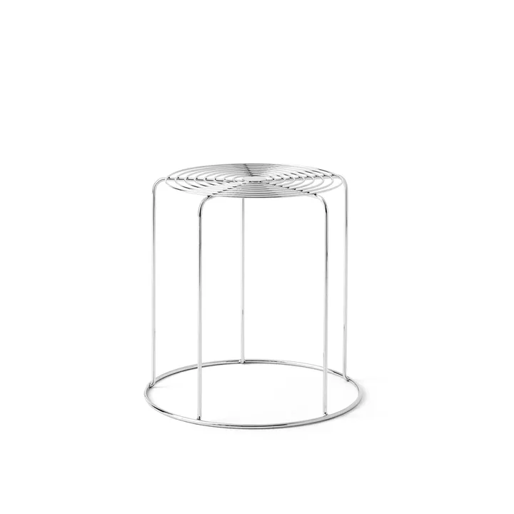 Wire VP11 tabouret rond - Stainless steel, Ø44x42 cm - &Tradition