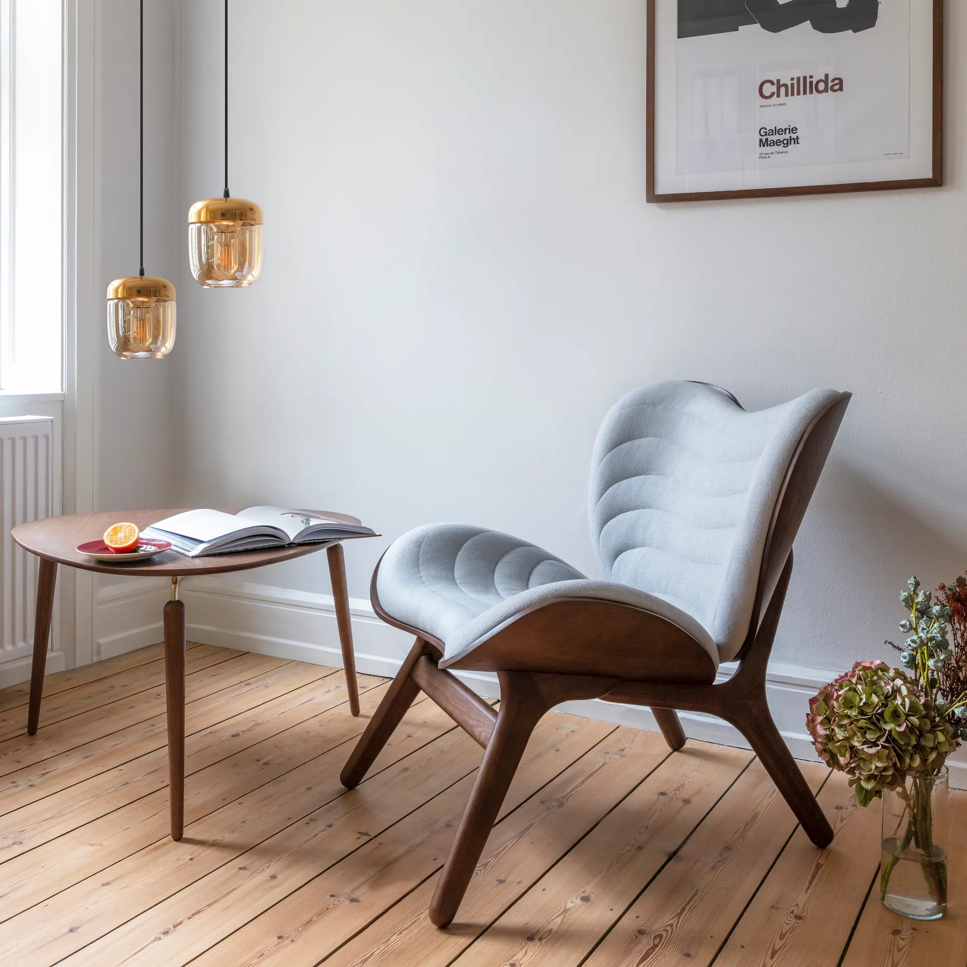 Abat-jour Acorn ambre, Laiton poli-ambre Umage