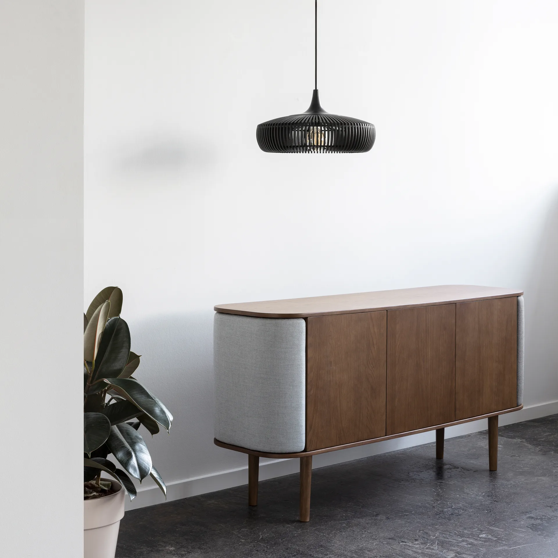 Abat-jour Clava Dine Wood Ø43 cm, Black Umage