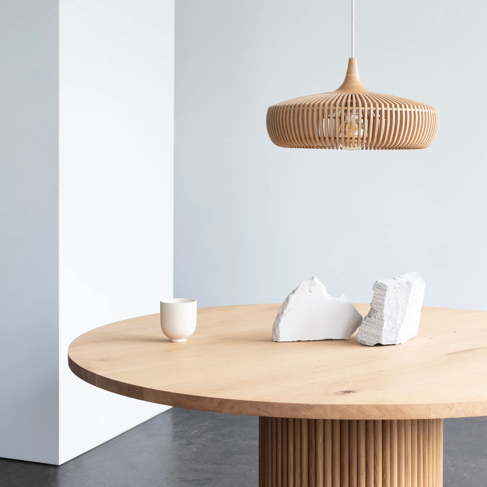 Abat-jour Clava Dine Wood Ø43 cm, Natural oak Umage