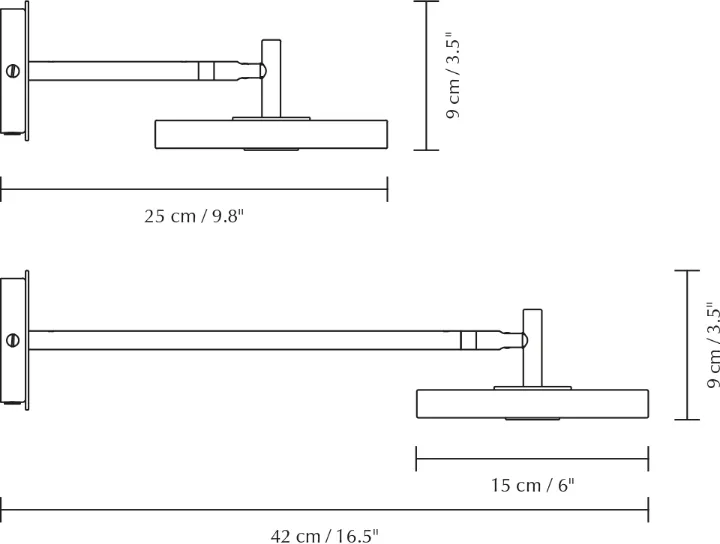 Applique murale Asteria Wall long, Blanc perle Umage