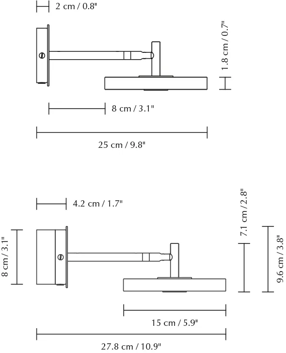Applique murale Asteria Wall short, Nuance olive Umage