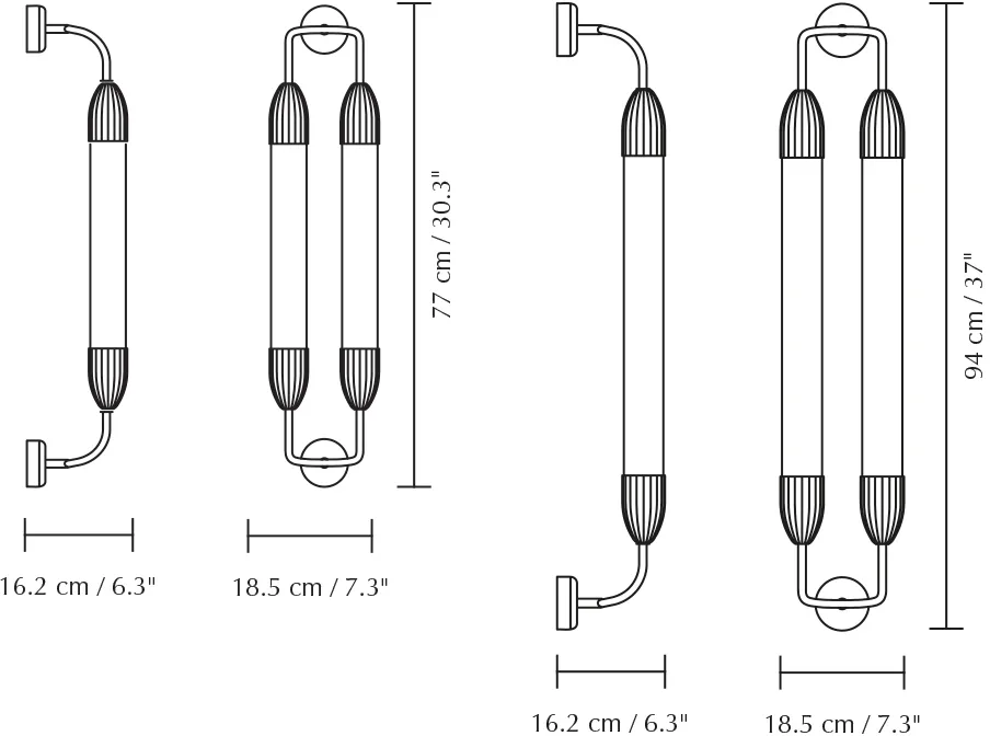 Applique murale Lemon Squeeze Wall long, Laiton double plaqué Umage
