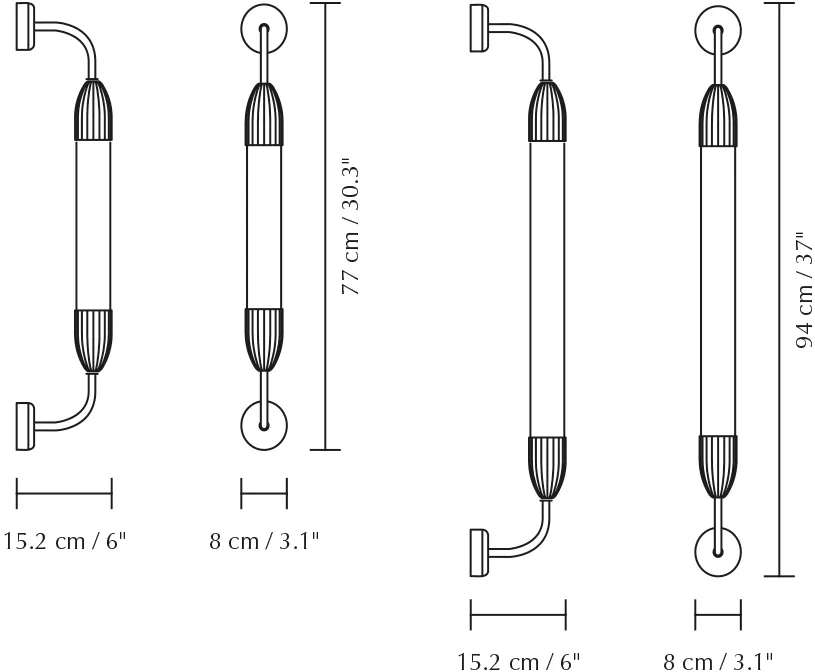 Applique murale Lemon Squeeze Wall short, Acier poli simple Umage