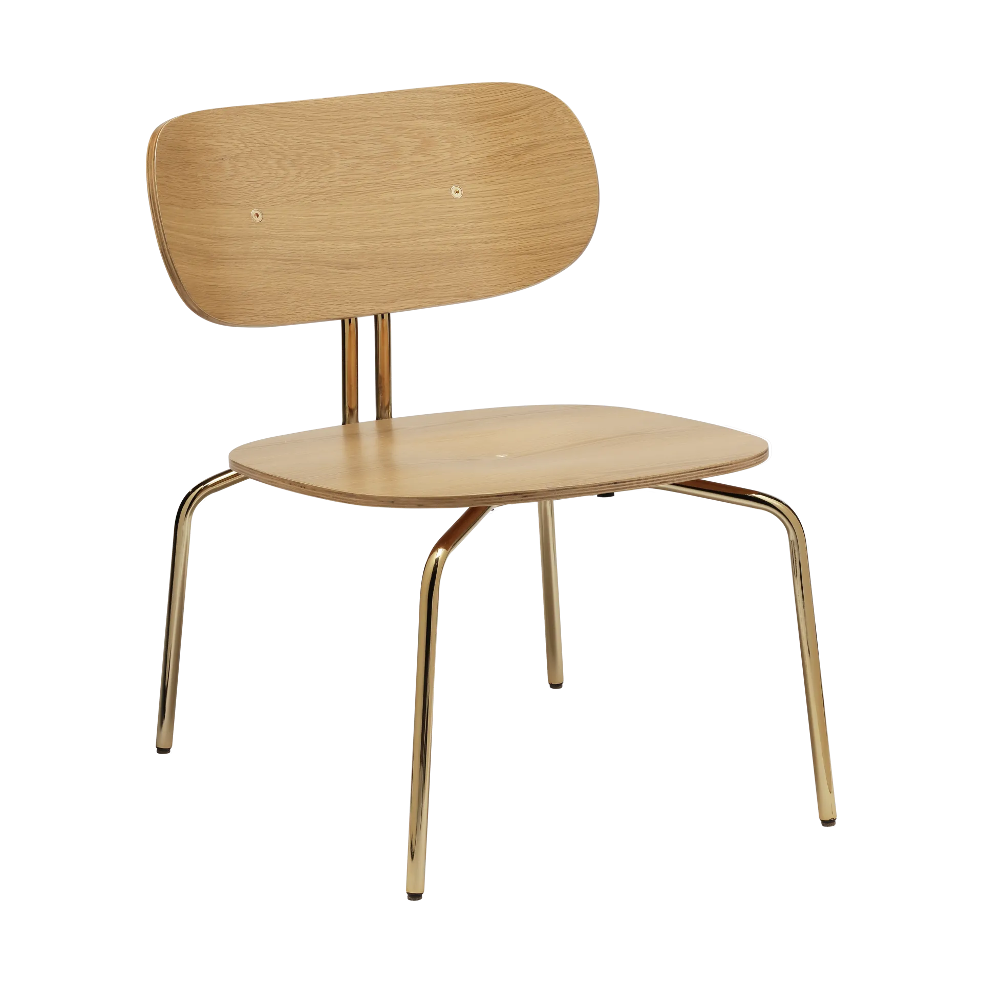 Fauteuil lounge Curious, Oak-brass Umage
