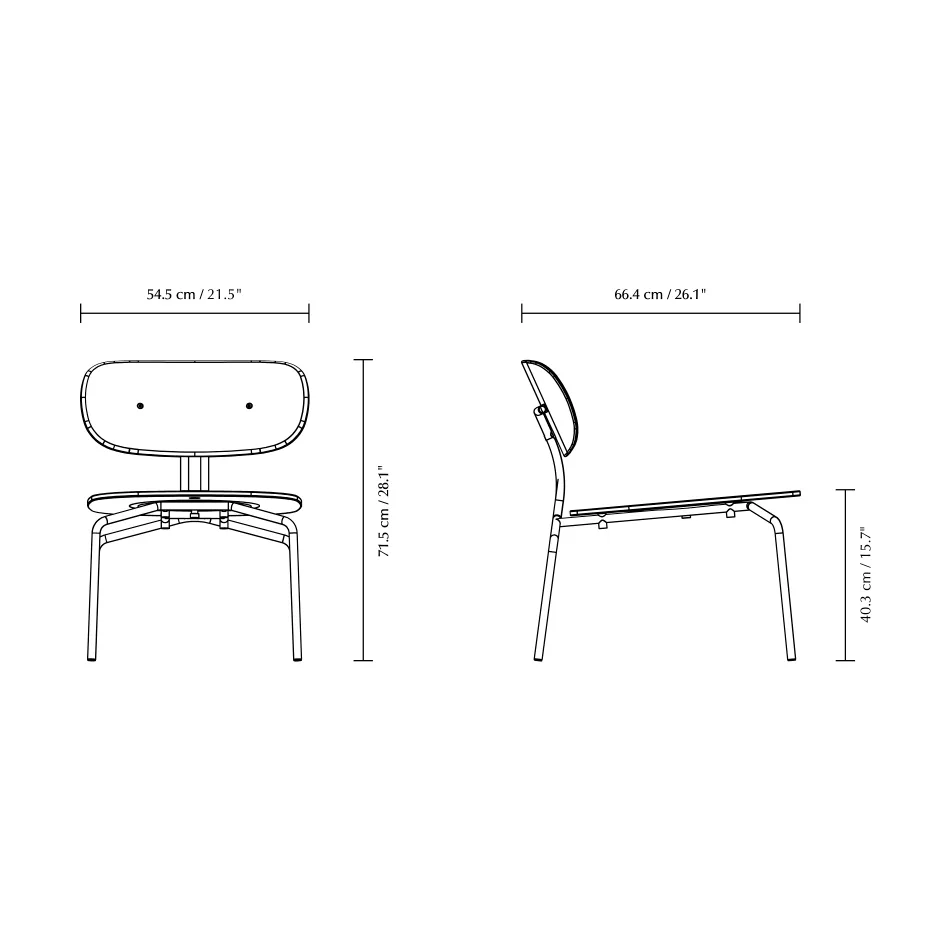 Fauteuil lounge Curious, Oak-brass Umage