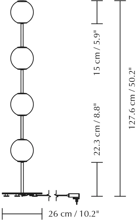 Lampadaire Audrey Floor, Laiton plaqué Umage