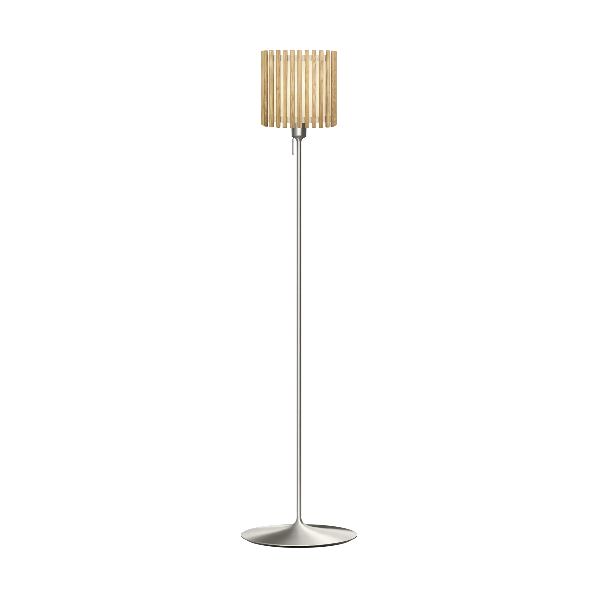 Lampadaire Komorebi medium, Chêne carré-Acier brossé Umage