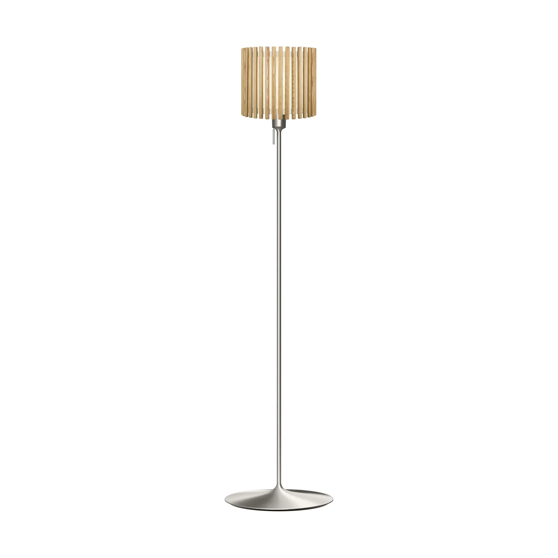 Lampadaire Komorebi medium, Chêne circulaire-Acier brossé Umage