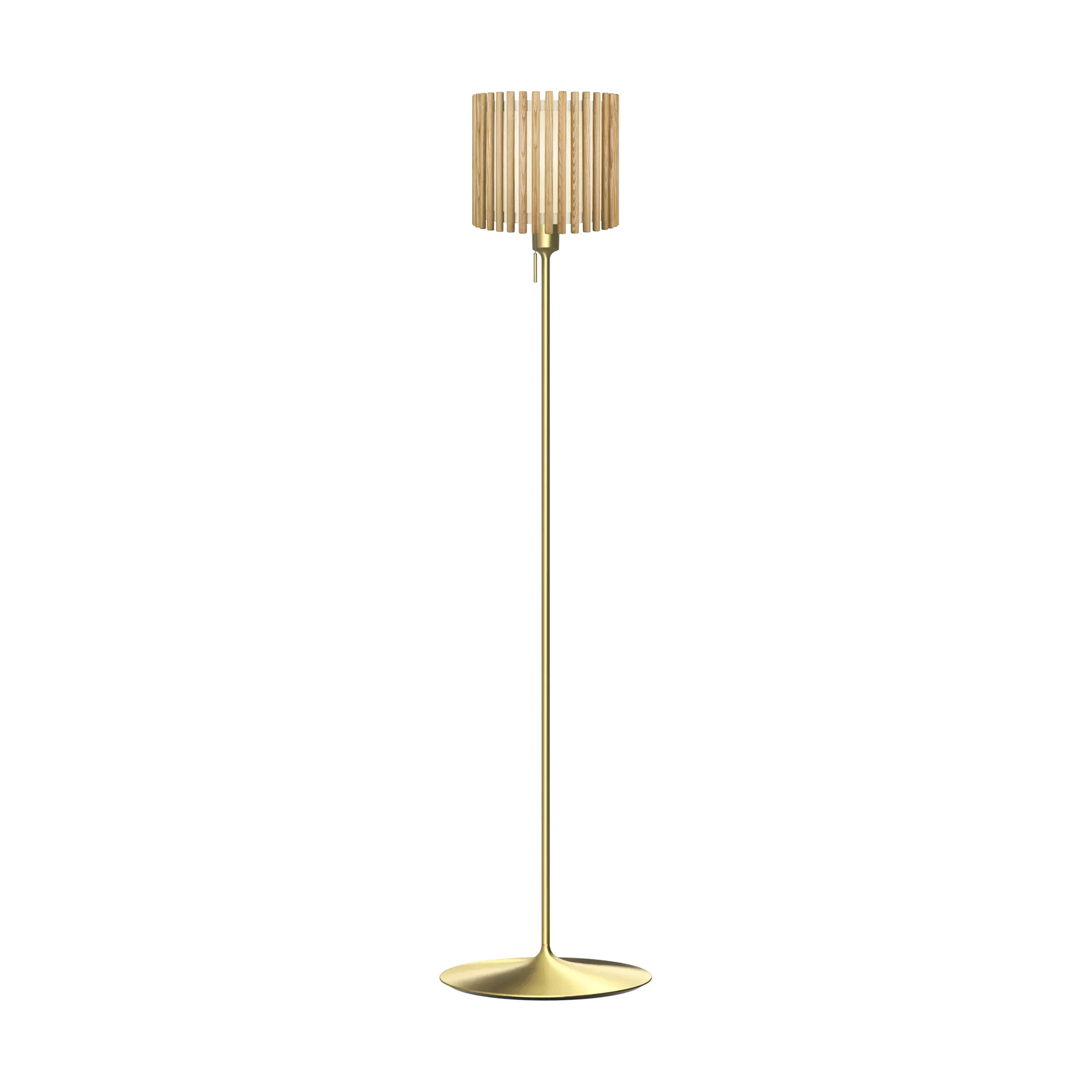 Lampadaire Komorebi medium, Chêne circulaire-Laiton brossé Umage