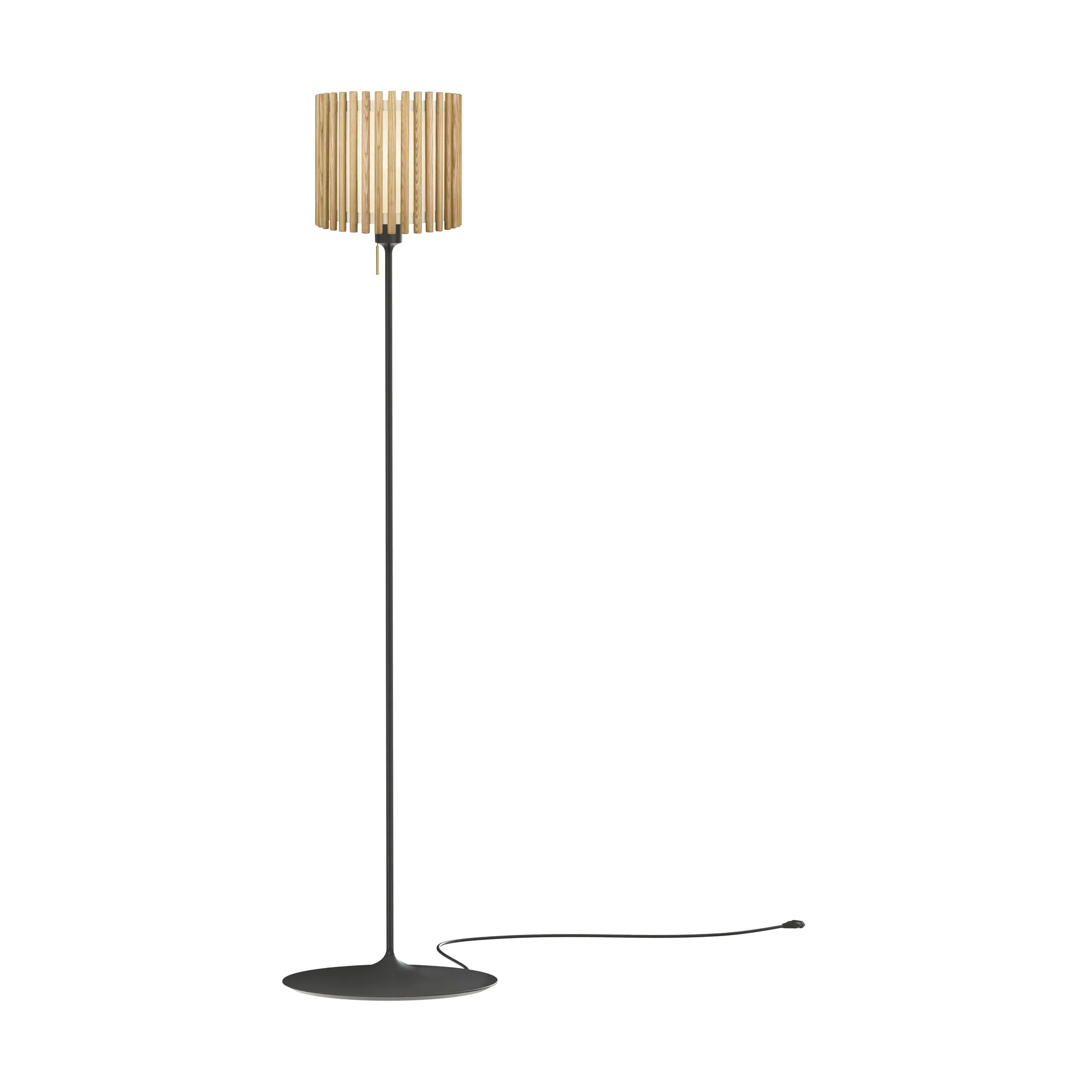 Lampadaire Komorebi medium, Chêne circulaire-Noir Umage