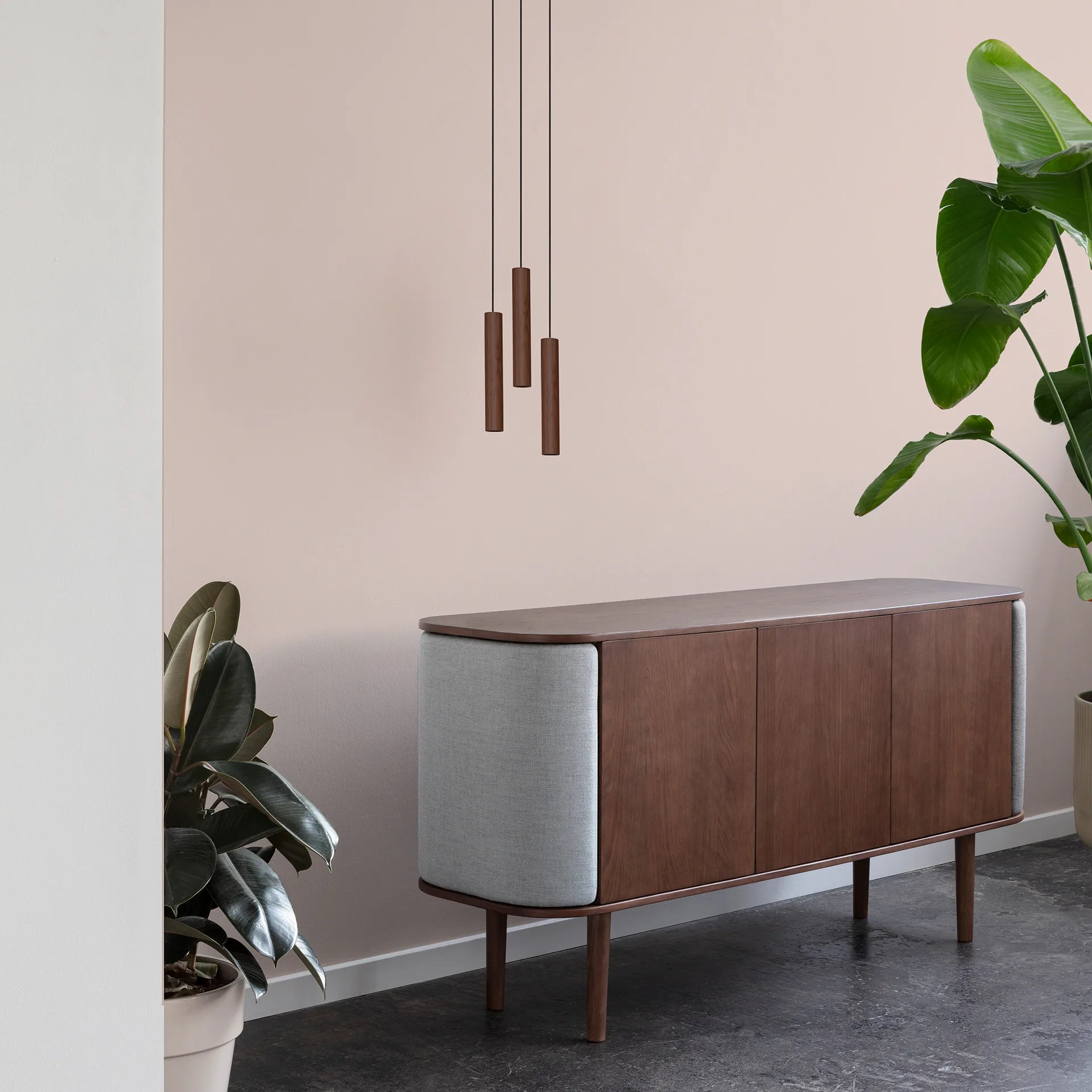 Lampe 3 Chimes, Chêne foncé Umage