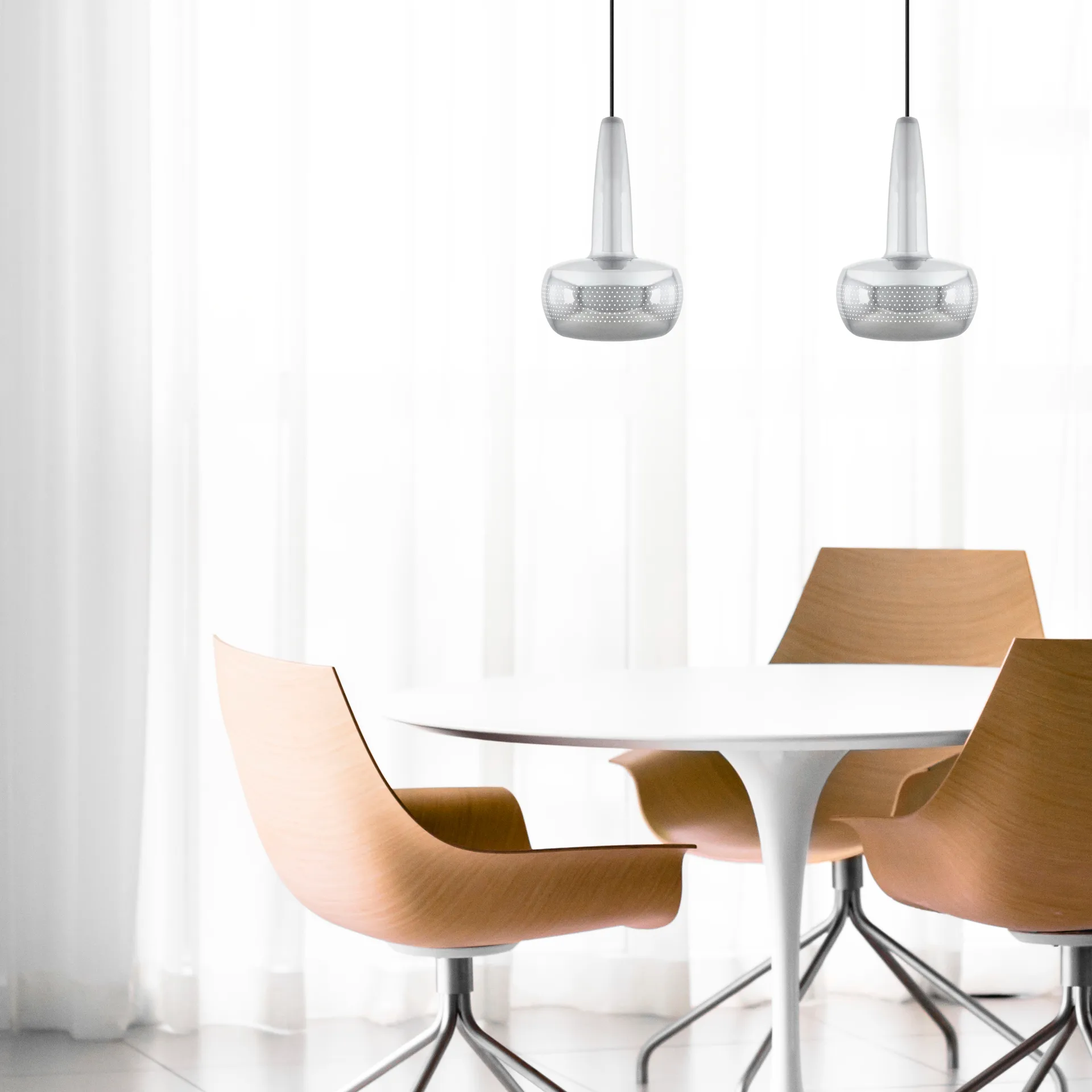 Lampe à suspension Clava Ø21,5 cm, Acier poli Umage