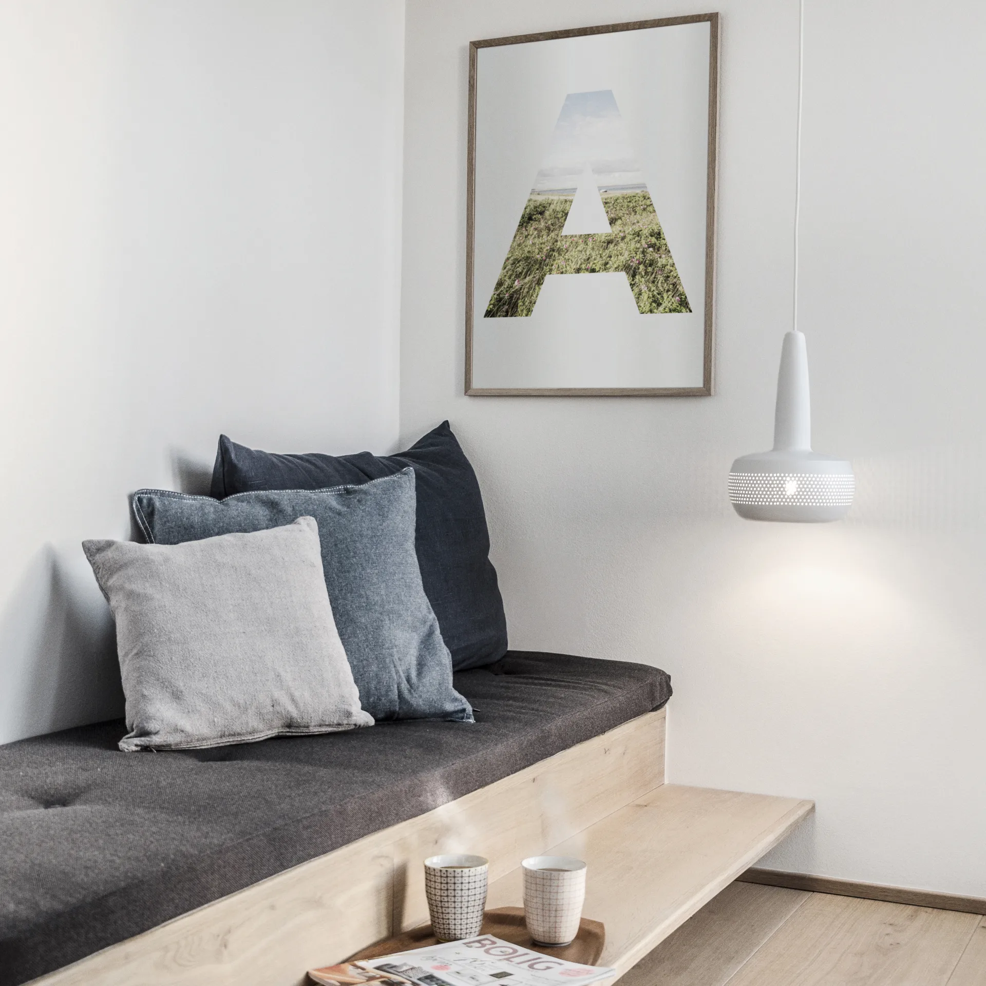 Lampe à suspension Clava Ø21,5 cm, Blanc mat Umage