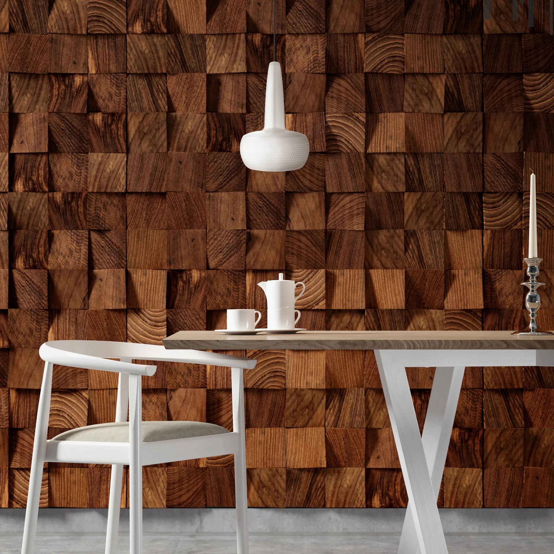 Lampe à suspension Clava Ø21,5 cm, Blanc mat Umage