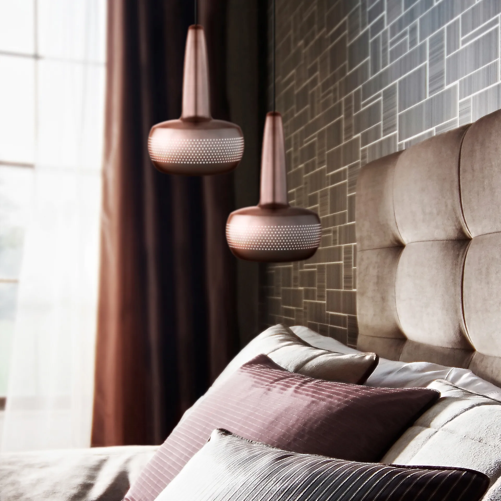 Lampe à suspension Clava Ø21,5 cm, Cuivre brossé Umage