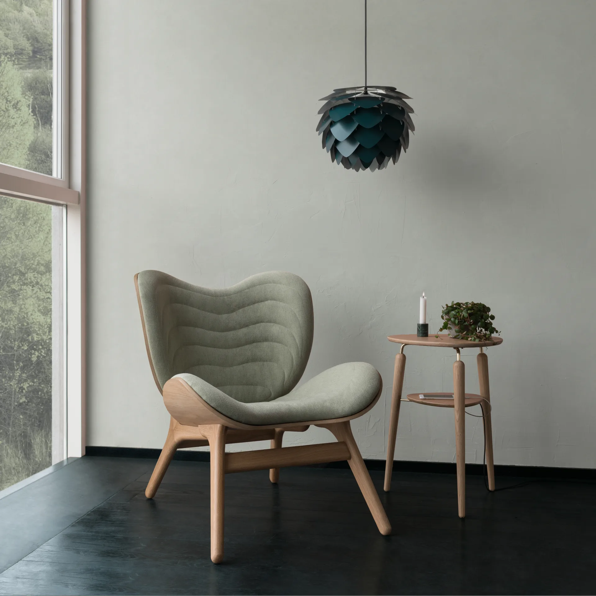 Lampe Aluvia bleu pétrole, Mini Ø40 cm Umage