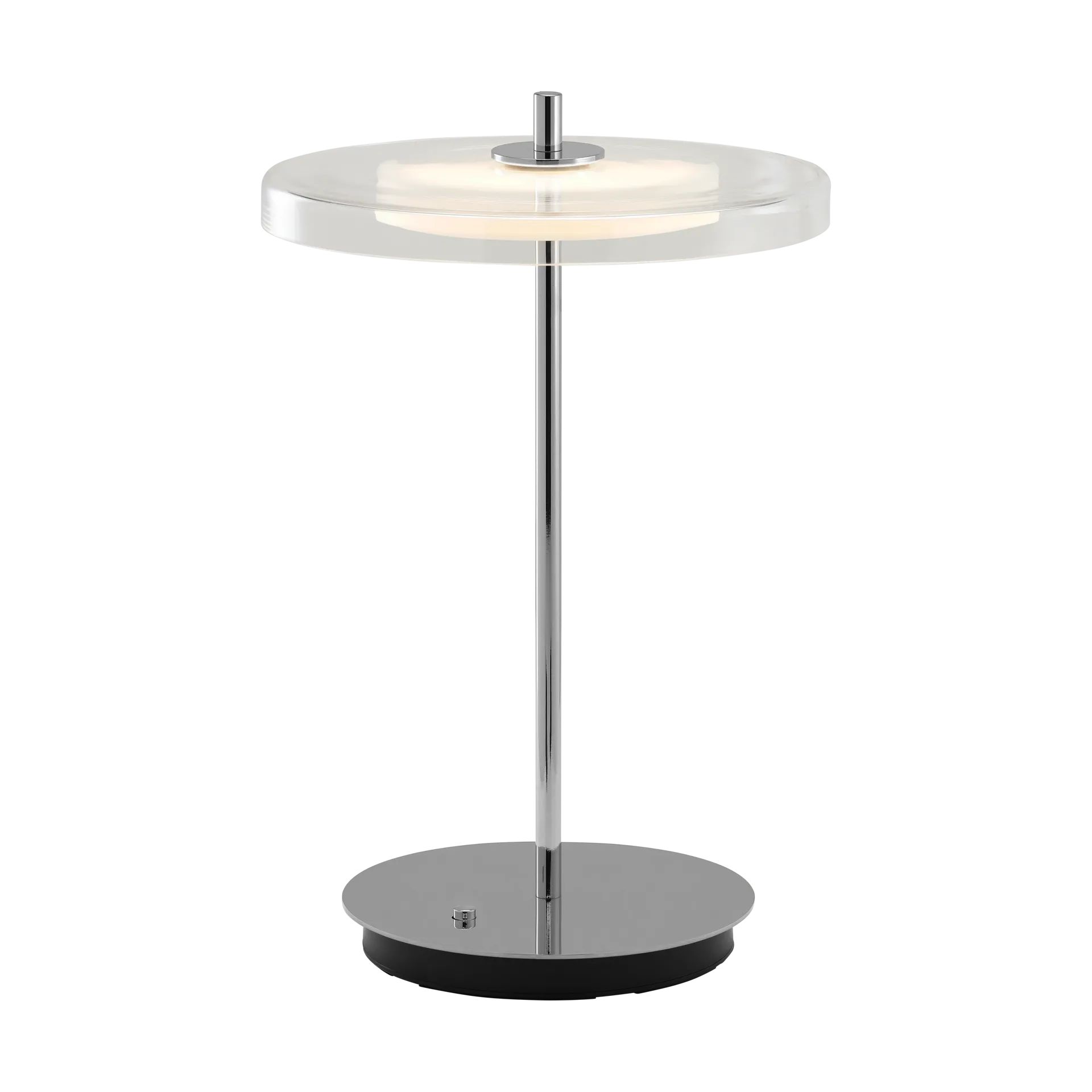Lampe de table Asteria Move, Glass-polished steel Umage
