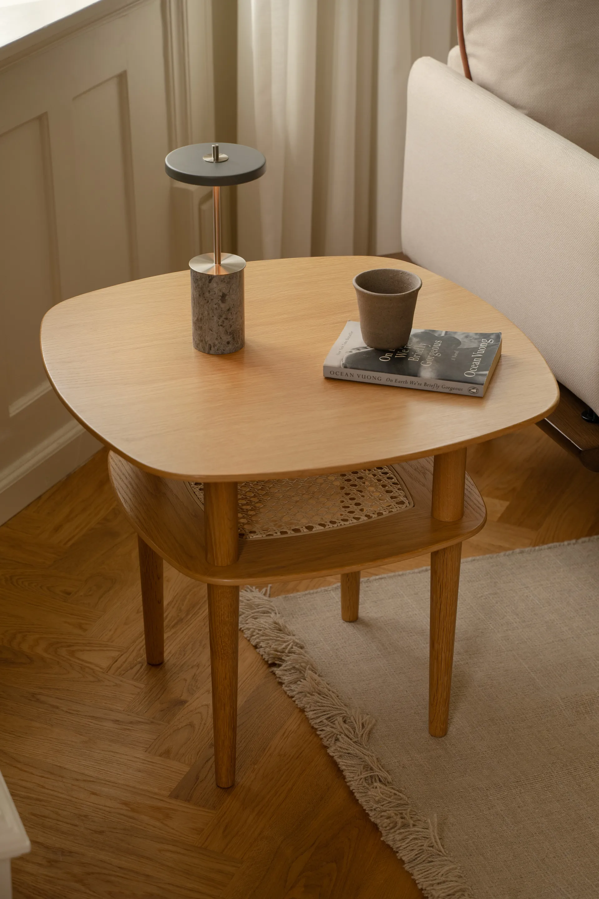 Lampe de table Asteria Move Mini Ø12x25,5 cm, Grey Marble-brass Umage