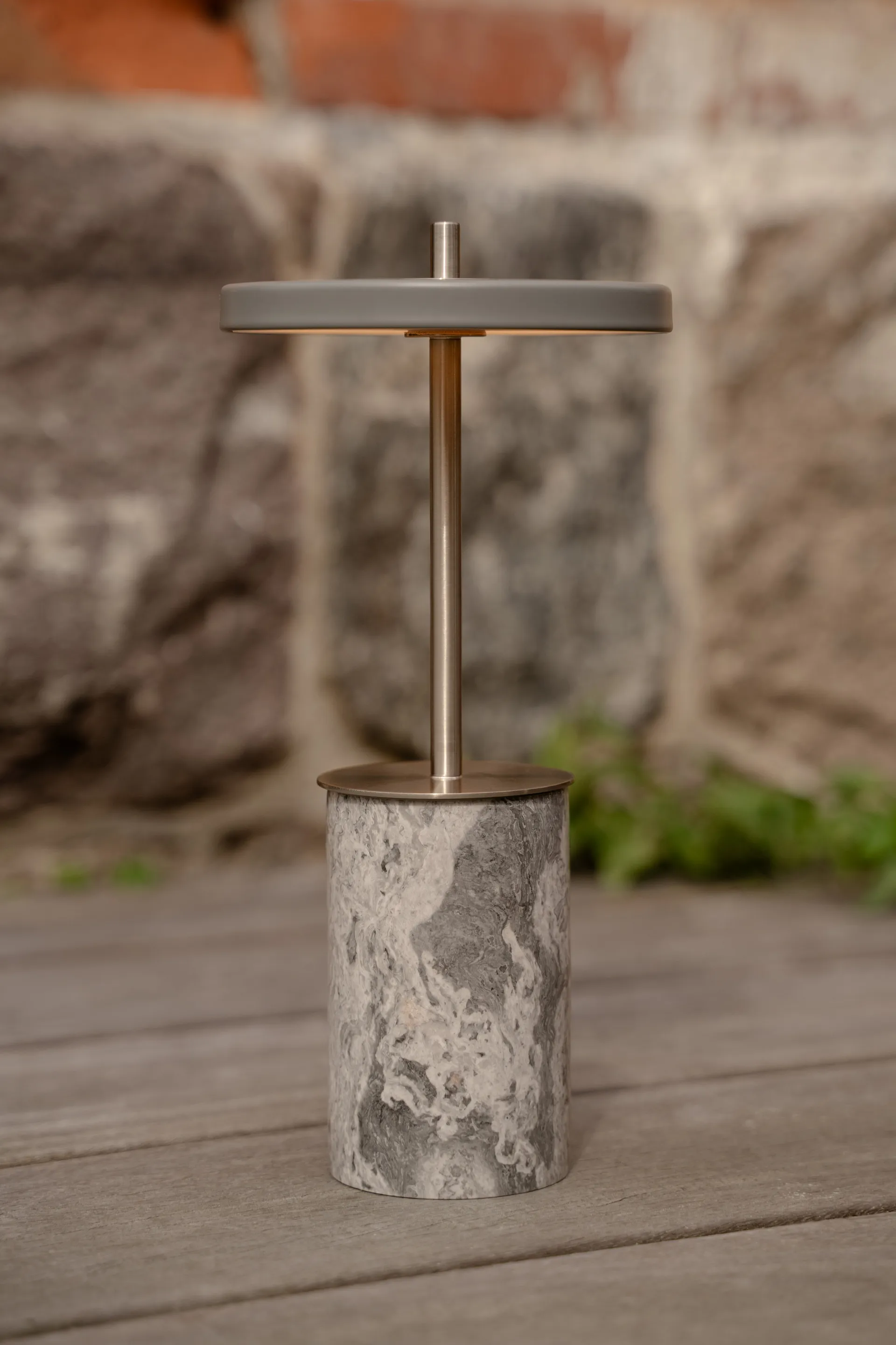 Lampe de table Asteria Move Mini Ø12x25,5 cm, Grey Marble-steel Umage